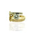 14K White and Yellow Gold Diamond Architecture Style Ring