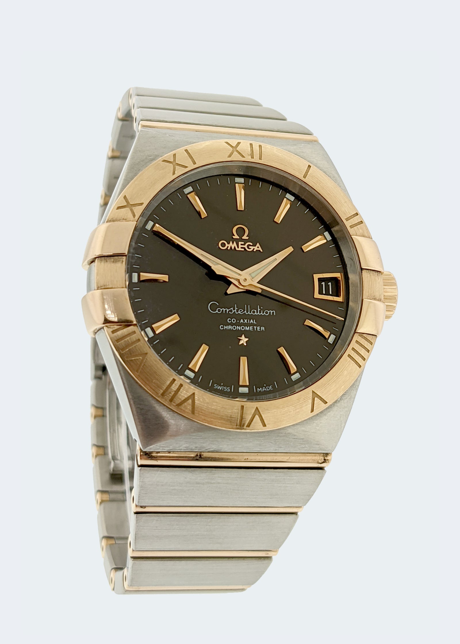 Stainless Steel & 18K Rose Gold Omega Constellation