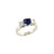 Platinum Sapphire and Diamond Trinity Style Cathedral Set Ring