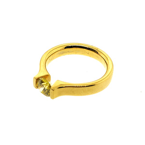 18K Yellow Gold Modern Tension Set Yellow Diamond Ring