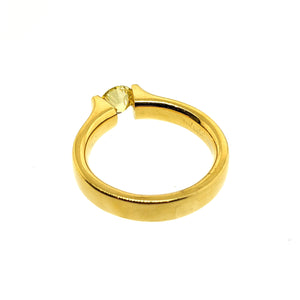 18K Yellow Gold Modern Tension Set Yellow Diamond Ring
