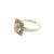 14K White and Rose Gold Super Halo Cathedral Set Diamond Ring