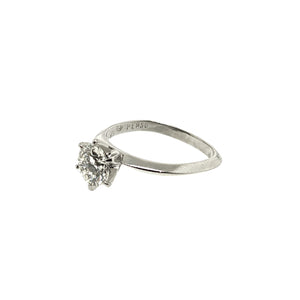 Platinum Tiffany Style 6 Prong Engagement Ring With Knife Edge Shank