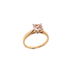 14K Rose Gold 1.09cts Peach Sapphire & Diamond Ring
