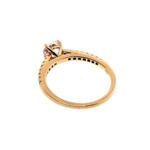 14K Rose Gold Peach Sapphire Engagement Ring