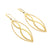 14K Yellow Gold 'Navettes' Hand Made Dangle Earrings