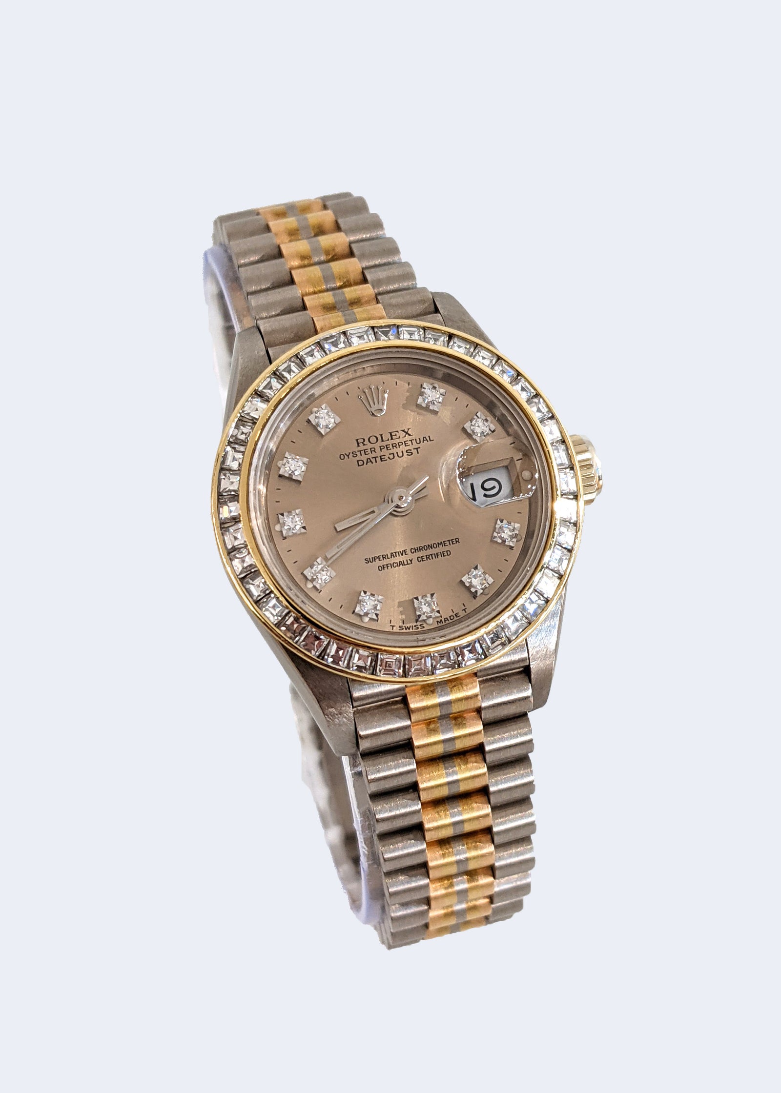18K Rose White and Yellow Gold Women's Rolex Datejust Tridor