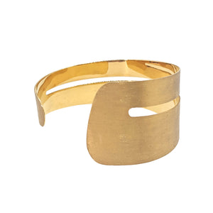 14K Yellow Gold 'Modern Art' Asymmetrical Cuff Style Bracelet