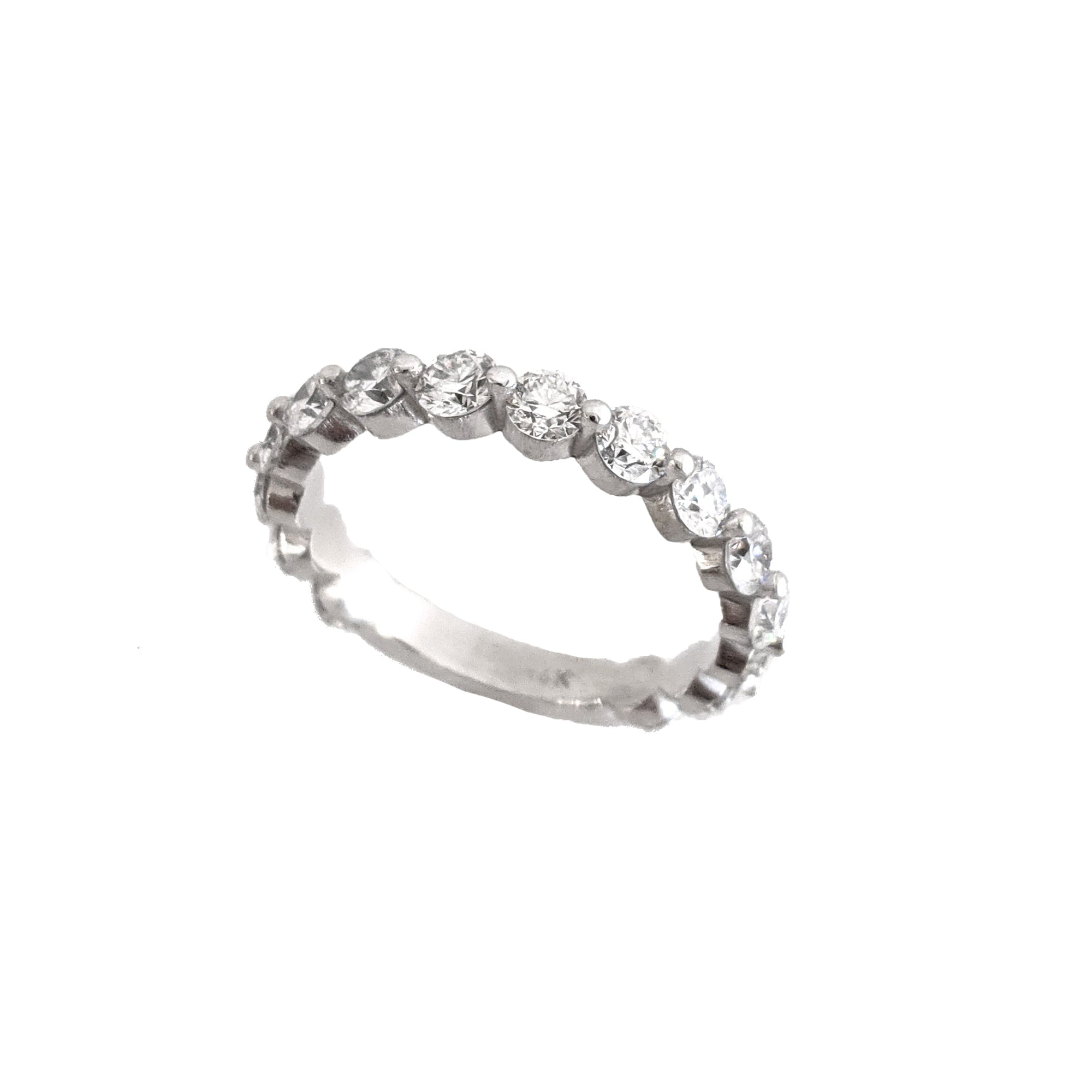 1.50ctw Lab Grown Diamond 3/4 Eternity Band with Shared Claw Setting