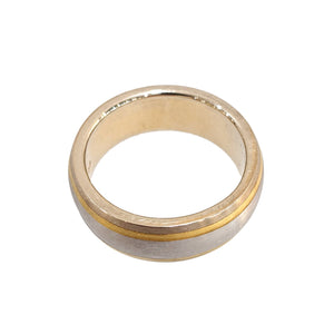 Platinum and 18K Yellow Gold Domed Wedding Band