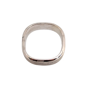 14K W/G Soft Square Wedding Band with a Beveled Edge