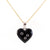 14K White Gold Argillite & Black Diamond Heart Pendant