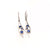 14K White Gold Hand Made Mini-Drop Sapphire Earrings