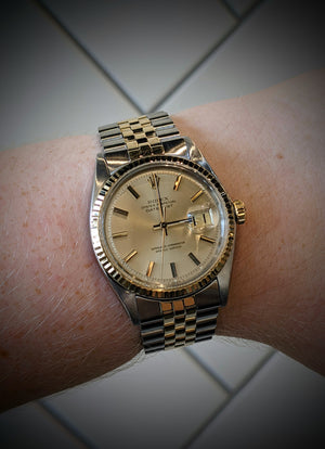 Stainless Steel and 18K Yellow Gold Rolex Datejust Ref 1601