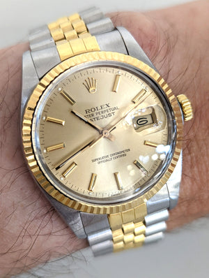 18K Y/G and S/S Rolex Datejust Reference 16013 Yr. 1987