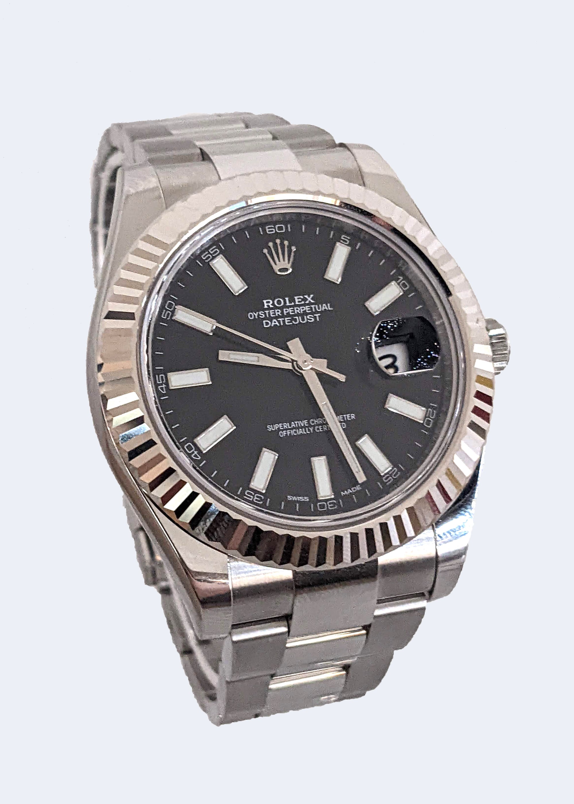 S/S Rolex Black Dial Datejust 41mm *Mint* Reference #116334