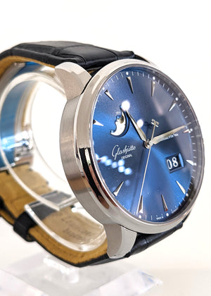 Glashutte Original Senator Excellence Panorama Date Moon Phase Blue Wristwatch