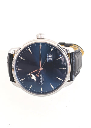 Glashutte Original Senator Excellence Panorama Date Moon Phase Blue Wristwatch