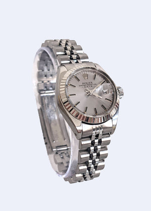 Stainless Steel and 18K White Gold Rolex Ladies Date Reference 6917
