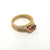 18K Yellow & Rose Gold Imperial Topaz and Diamond Ring