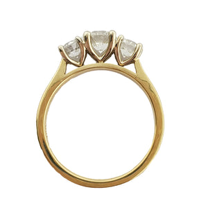 18K Yellow Gold Hand Made Trinity Setting Diamond Ring