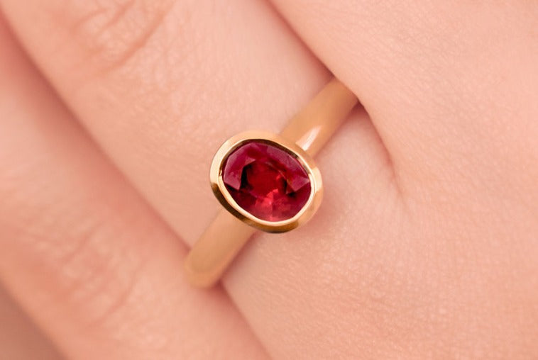 Ruby Bezel Set Ring
