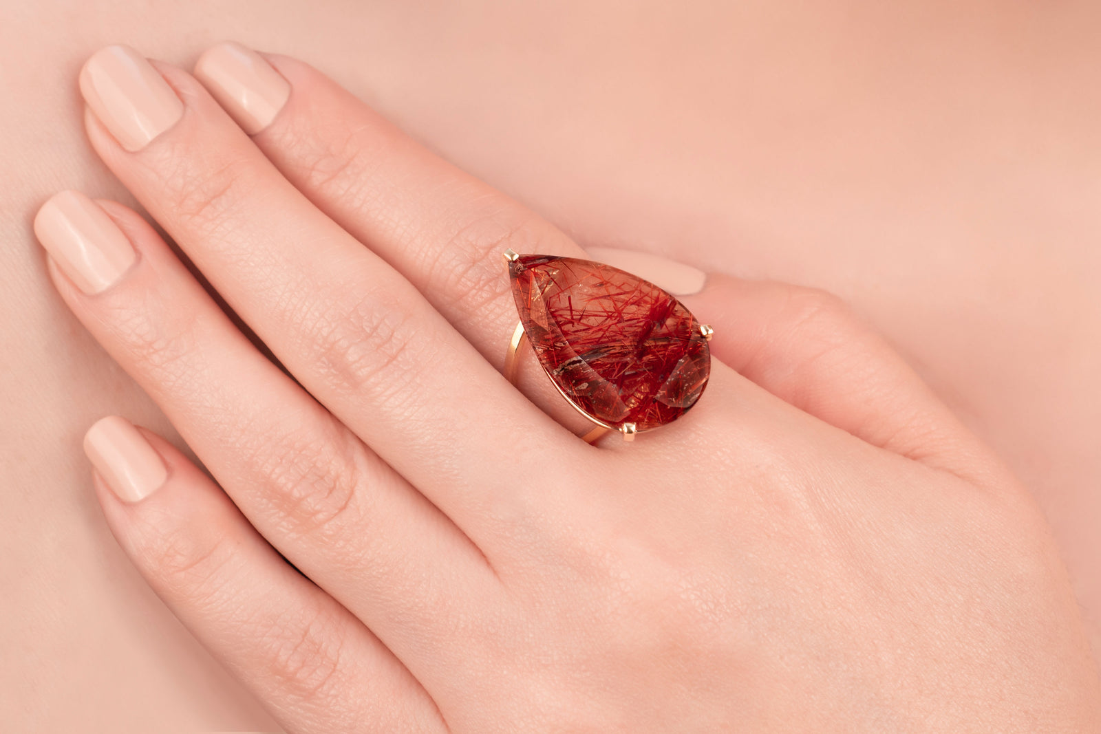 Rutilated Copper Quartz Ring