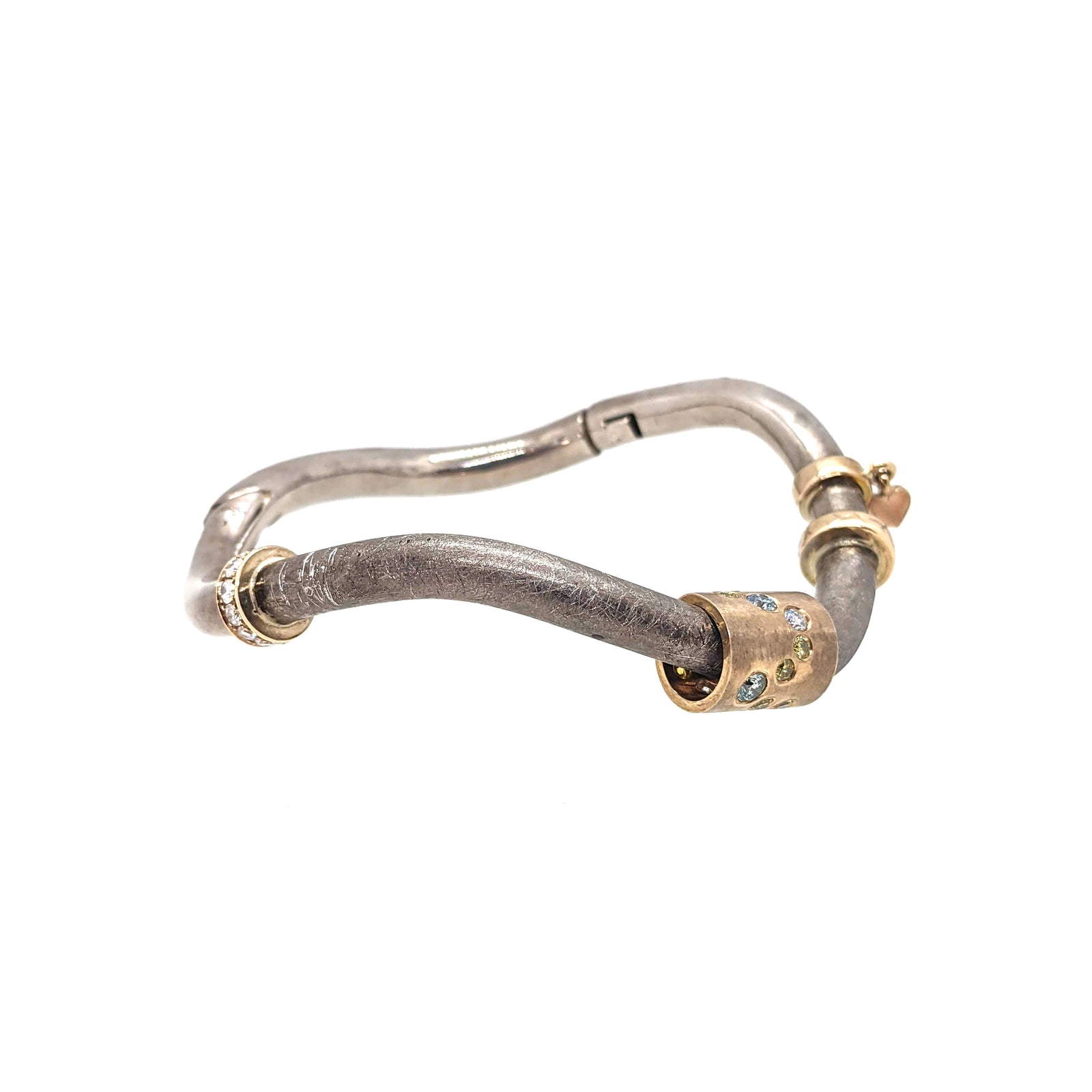 Sterling Silver & 10K Yellow Gold Frozen Wave Bracelet