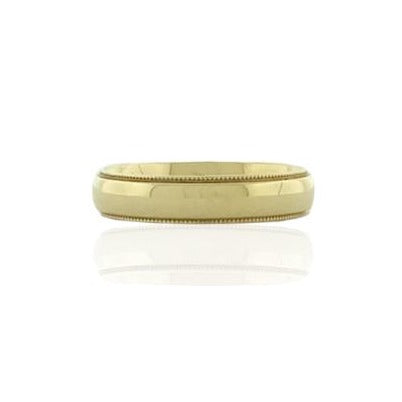 10K Yellow Gold Men’s Wedding Band with Milgrain Detail